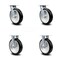 Service Caster 8 Inch Rubber on Aluminum Caster Set with Ball Bearings 2 Swivel 2 Rigid SCC SCC-30CS820-RAB-2-R820-2 - alternate 1
